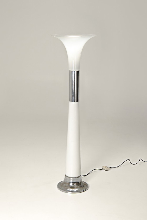 Image 1 of Stehlampe aus weißem Glas - Carlo Nason