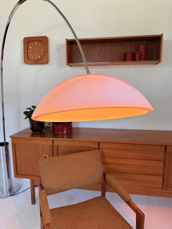 Image 1 of Vintage XXL chromen booglamp, Italië ‘70