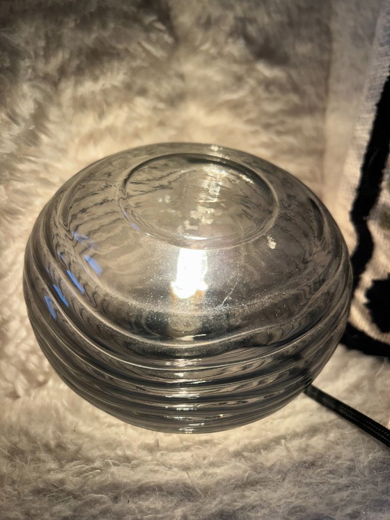 Image 1 of Smoked glass lamp - table/night lamp - Vintage - halogen