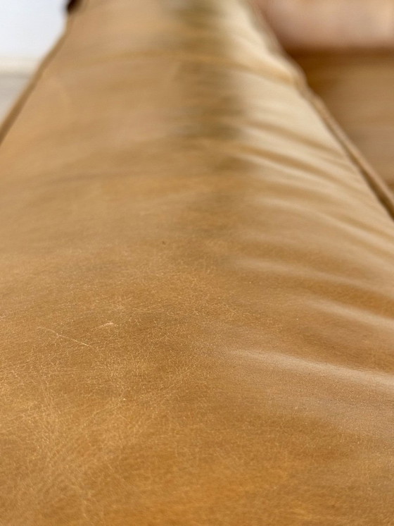 Image 1 of Divano in pelle marrone extra large