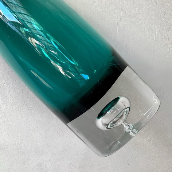 Schwedische Vase, entworfen von Bo Borgström, 1960, Aseda Glasbruk, Vasen, Glas, Mintgrün (Foto 2 von 5)