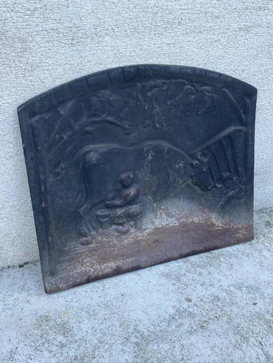 Image 1 of Antique cast iron fireplace backplate