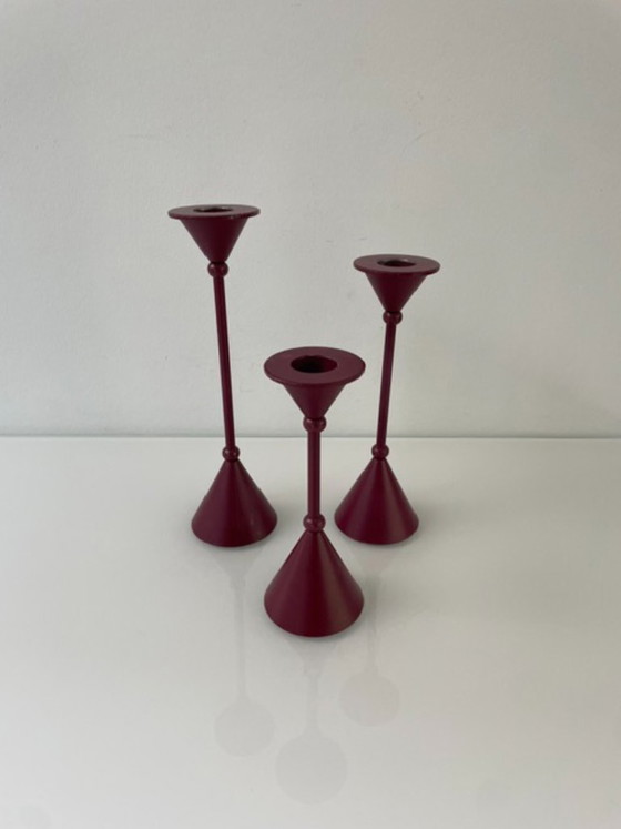 Image 1 of Set van 3 Memphis style kandelaren