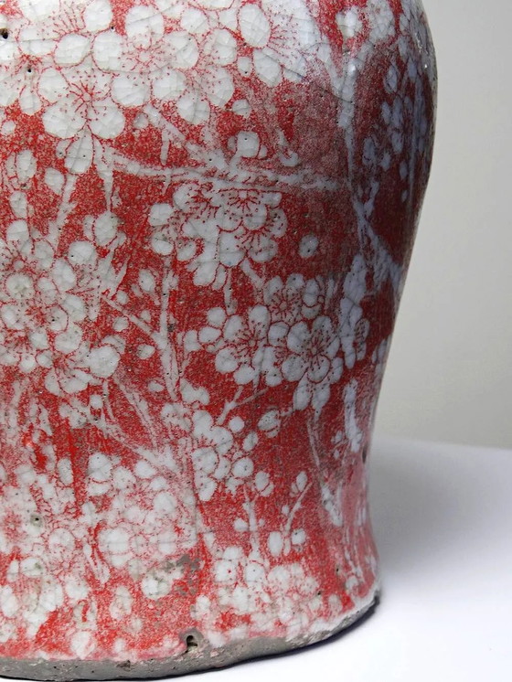 Vaso in ceramica raku smaltata decorato con sakura, vintage anni '80-'90. – Vasi, Porcellana (photo 5 of 14)