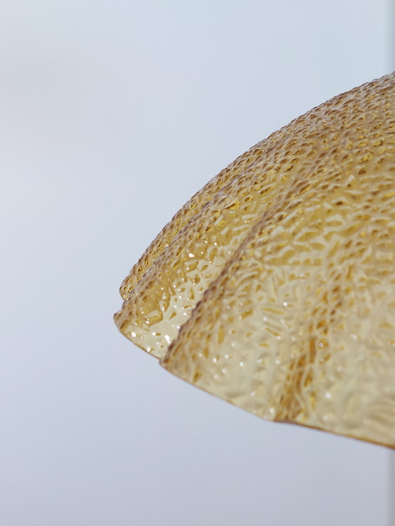 Image 1 of Lampada a sospensione vintage in vetro pressato, anni '80, in metallo