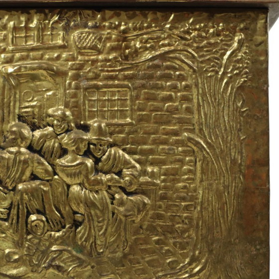 Image 1 of Antique Repoussé Chest Coal Fireplace