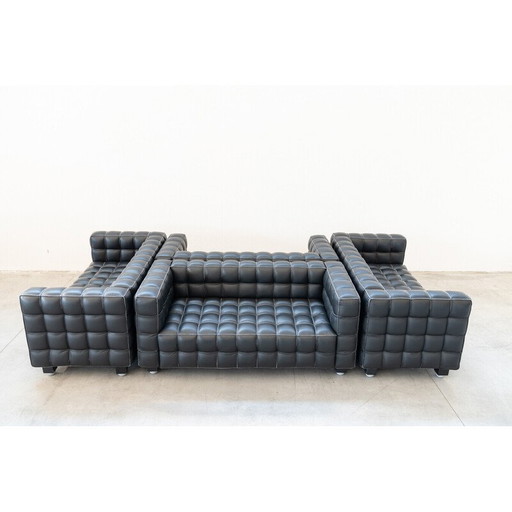 Set of 4 vintage Kubus sofas by Josef Hoffmann for Wittmann, Austria 1980