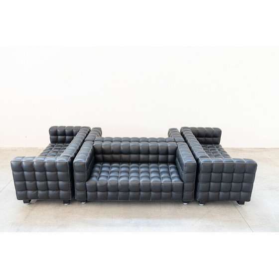 Image 1 of Set of 4 vintage Kubus sofas by Josef Hoffmann for Wittmann, Austria 1980