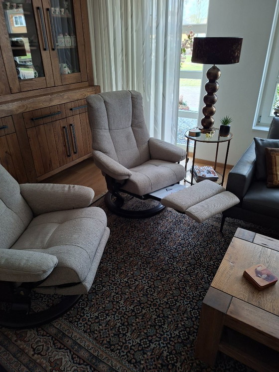Image 1 of Set Stressless Mayfair Medium Power leg + accu fauleuils met elektrische relax: