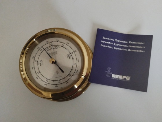 Image 1 of Wempe barometer, brass, vintage