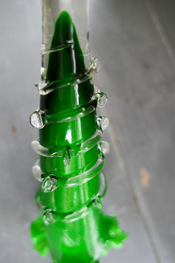 Image 1 of Vase Vintage Tango Verre Opalin Vert