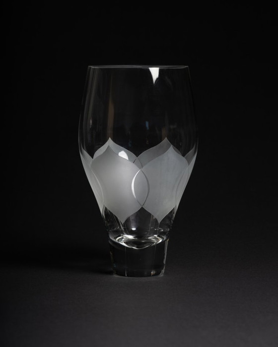 Image 1 of Rosenthal Bjorn Wiinblad LOTUS Large Glass Vase H23,5cm & Matching Bowl D20cm