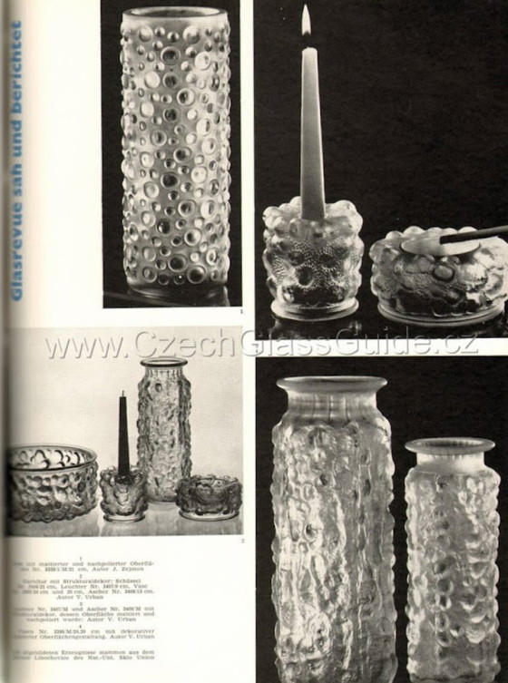 Image 1 of Vintage Stylish Pressed Glass Bubble Vase Designed by Vladislav Urban / 1967