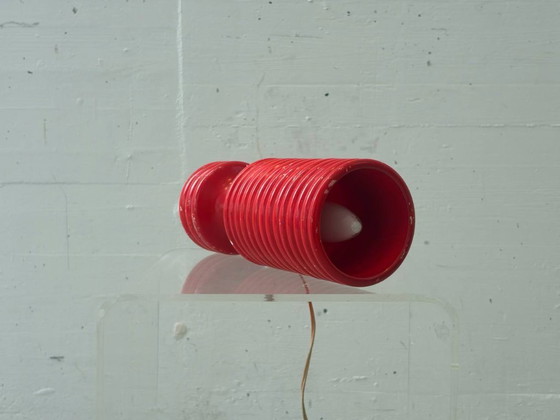 Image 1 of Lampada da tavolo rossa in pietra, stile futuristico, anni '70.