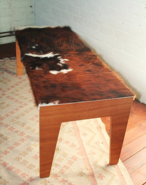 Sleek Cowhide bench/side table