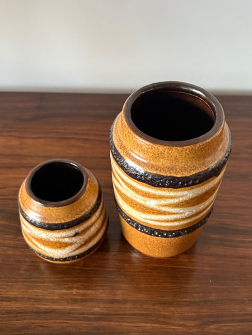 Coppia di piccoli vasi vintage della Scheurich tedesca degli anni '70