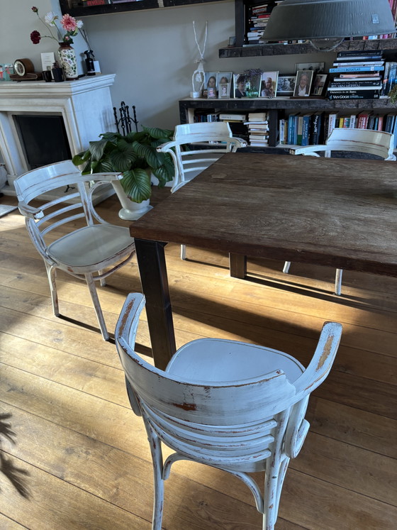 4 Vintage FMG Armchairs – Made in Poland – FMG/Fameg, Dining chairs, Wood (photo 4 of 5)
