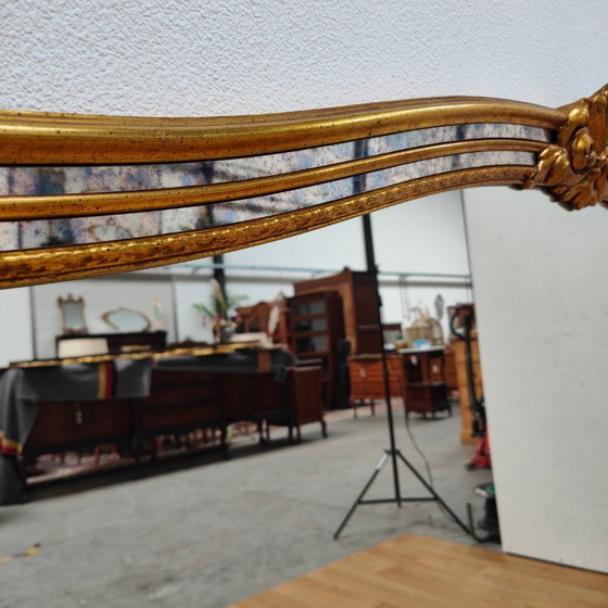 Image 1 of Miroir de cheminée DeKnudt style Hollywood Regency, taille XXL