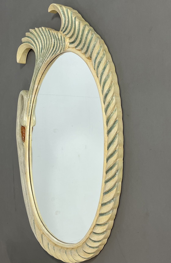 Image 1 of Vintage Italian epoxy designer mirror with console