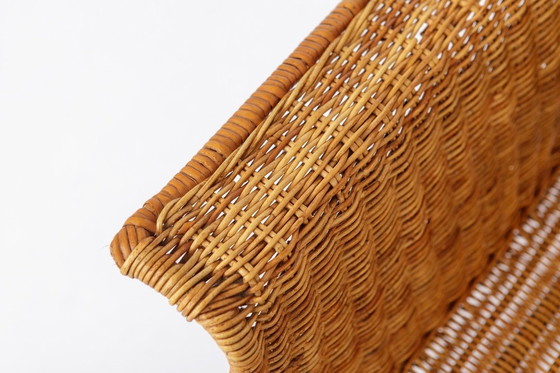 Image 1 of Vintage rieten fauteuils van Gianfranco Legler uit de jaren 1950 | Set van 3 Zwitserse rotan loungestoelen | Mid-century modern
