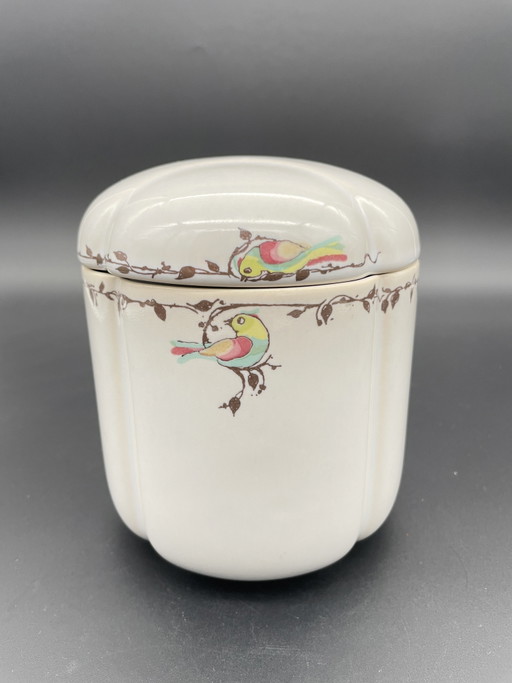 Rosenthal Studio-Linie Porzellandose mit Deckel und Vogeldekor