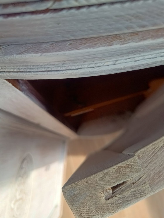 Image 1 of Antique sideboard with leaded glass and mirror