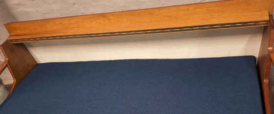 Image 1 of Sofá cama convertible danés de teca con respaldo integrado, década de 1960.