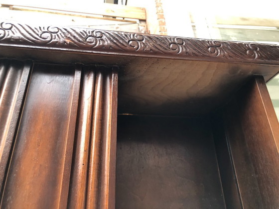 Image 1 of Vintage boekenmolen draaibaar met verlichting - rokers kastje