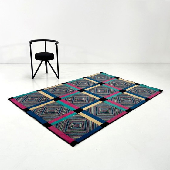 Image 1 of Tappeto in lana multicolore di Missoni, anni '80