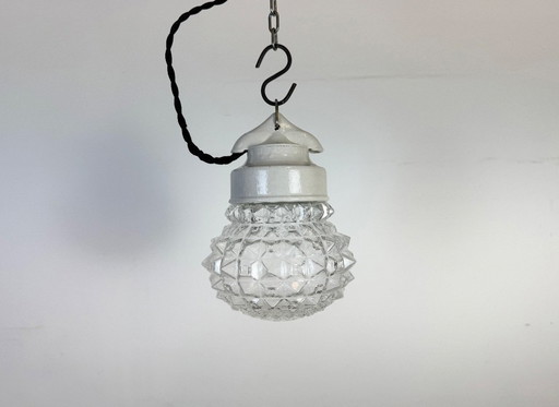 Vintage White Porcelain Pendant Light, 1970s