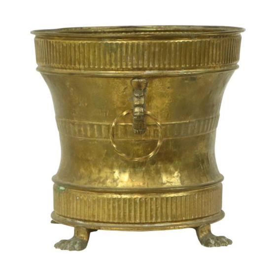 Image 1 of Oude Messing Bloempot Jardinière