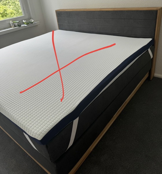 Image 1 of Boxspringbett Moneta
Grau - 200 x 200cm - Doppelmatratze H3/H4