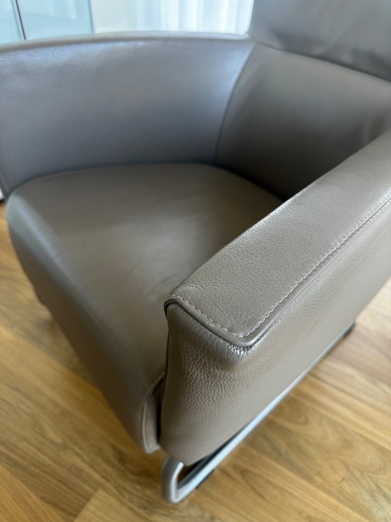 Image 1 of 2x Goossens lounge chairs - taupe