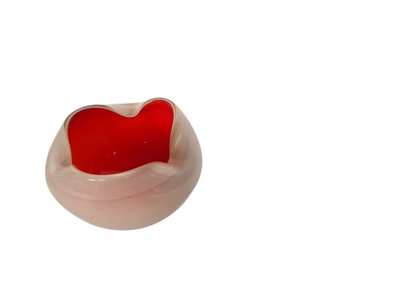 Image 1 of Murano - Alfredo Barbini - opalineglas - oranje/wit - Italie - 60's