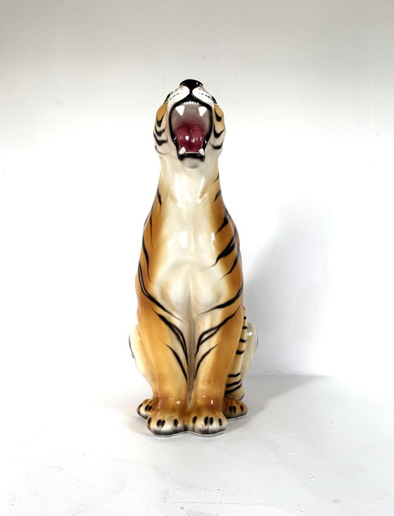 Image 1 of Tigre italiana in ceramica vintage XL, anni '60