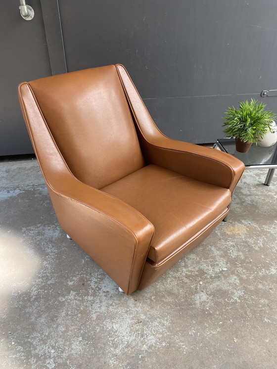 Image 1 of Skai Leren Clubfauteuil Jaren 60 Vintage