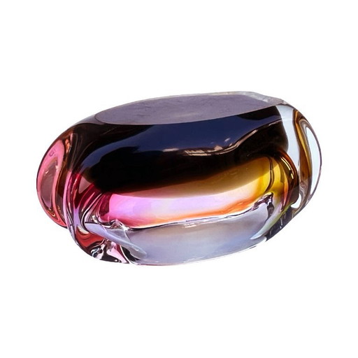 Cendrier conçu par M. Velíšková, Skrdlovice Glassworks Tchécoslovaquie 1960