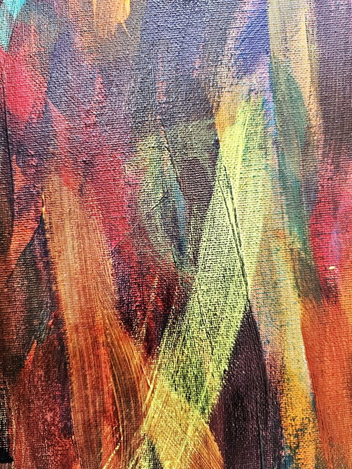 Large Abstract Painting – Embers of Resistance Warm Earth Tones – T.C. Freiberger – Contemporary Expressionism