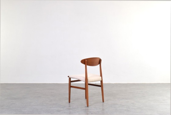 Mid-Century Danish Teak Dining Chairs by Ejner Larsen & Aksel Bender Madsen, 1960s, Set of 4. – Wood, Wool (photo 8 of 12)