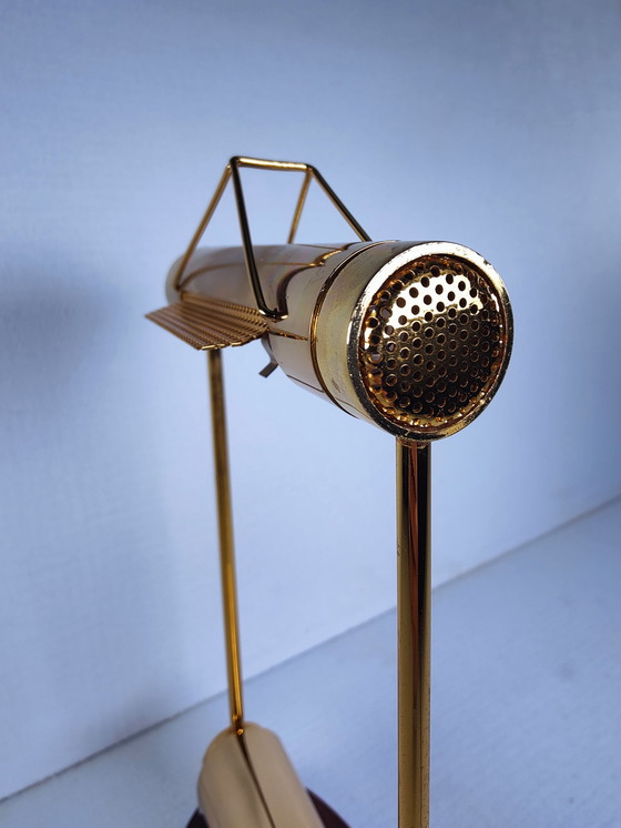 Image 1 of Trapezio banker's lamp by Cattaneo from the 1970s in brass, Italy