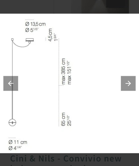 Image 1 of Lampada a sospensione Convivio originale italiana di Cini & Nils