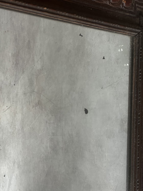 Antieke neorenaissance houten spiegel met houtsnijwerk, eind 19e eeuw – 94 × 69 cm (photo 15 of 15)