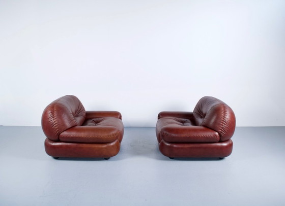 Image 1 of Ein Paar Sapporo-Ledersessel aus den 1970er Jahren, Verlag Mobil Girgi