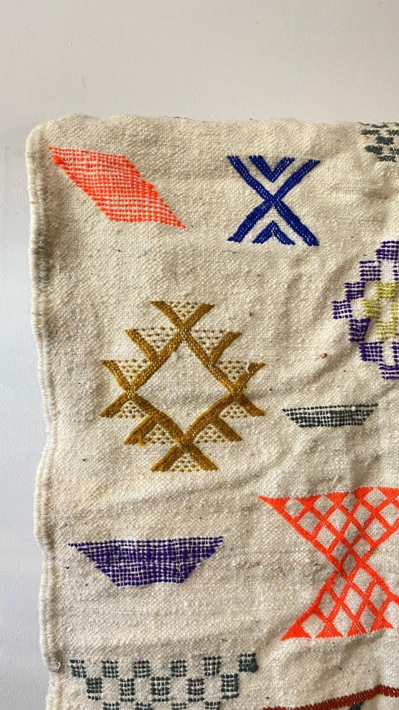 Image 1 of Authentischer handgewebter Berber-Kilim-Teppich - 150x100cm - Bunte marokkanische Kunst