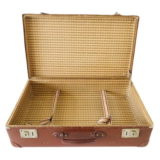 Image 1 of Valigia in pelle nubuck marrone vintage brocante