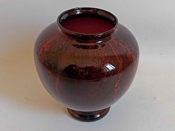 Image 1 of Jarrón de vidrio soplado rojo carmín años 50 Altura 26 cm