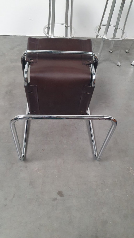 Image 1 of Mart Stam S34/B vintage stoel fasem Italië 70s tuigleer