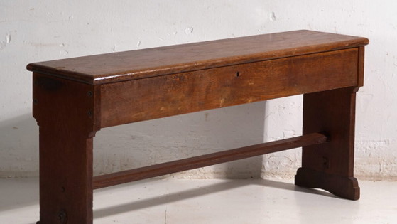 Antique organ bench with drawer in oak wood – Central Europe, circa 1920 – Benches, Iron (photo 3 of 40)