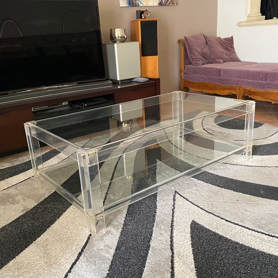 Image 1 of Roche Bobois coffee table. 1980. 126x70. Plexiglas and glass.