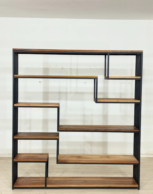 Estantería de diseño exclusivo / librería de madera maciza / diseño de interiores